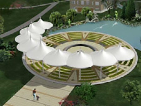 商店門(mén)頭張拉膜結(jié)構(gòu)